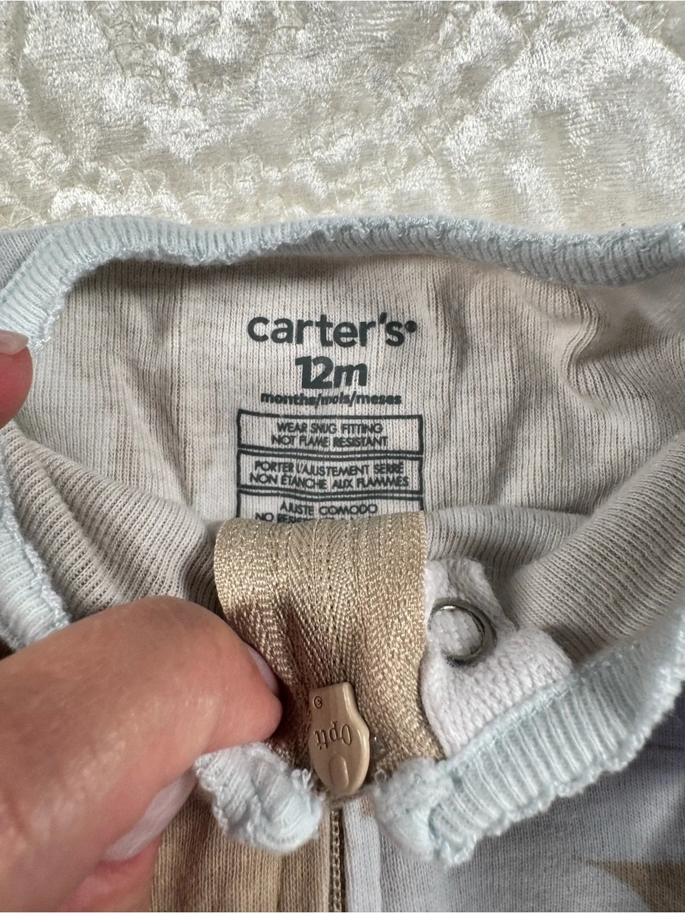 Carter's 2 way Green Stripe, Brown Floral, and Blue Floral Baby Footies - 3 Pack